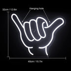 Shaka-käsimerkki – LED-neonkyltti (5 V USB)