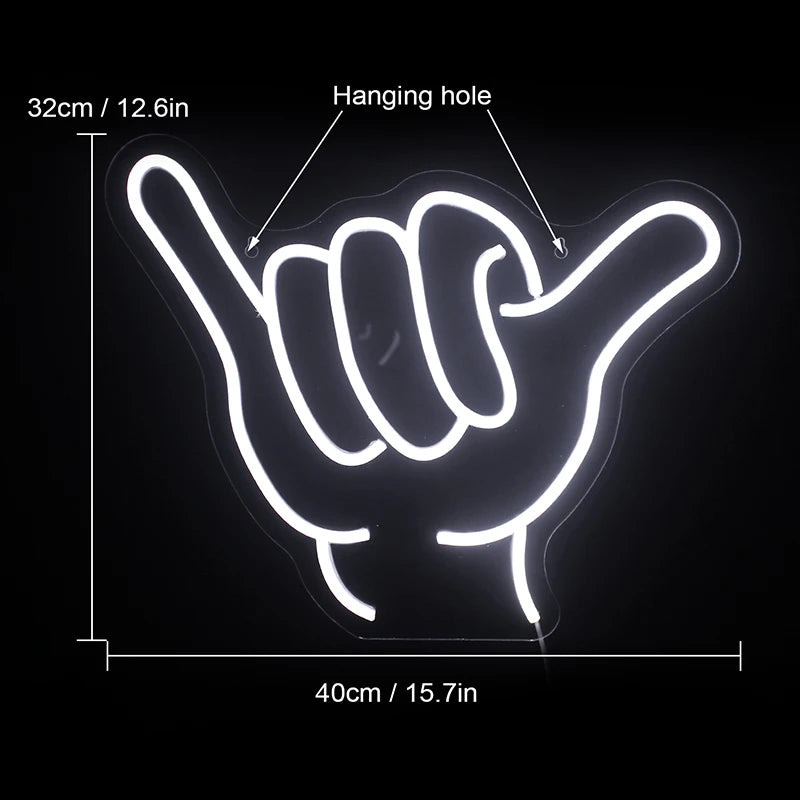 Gesture Encourage Praise 5V Mini USB LED Neon Sign - Budget Friendly