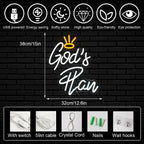 God's Plan Letter – LED-neonskylt (5 V USB)