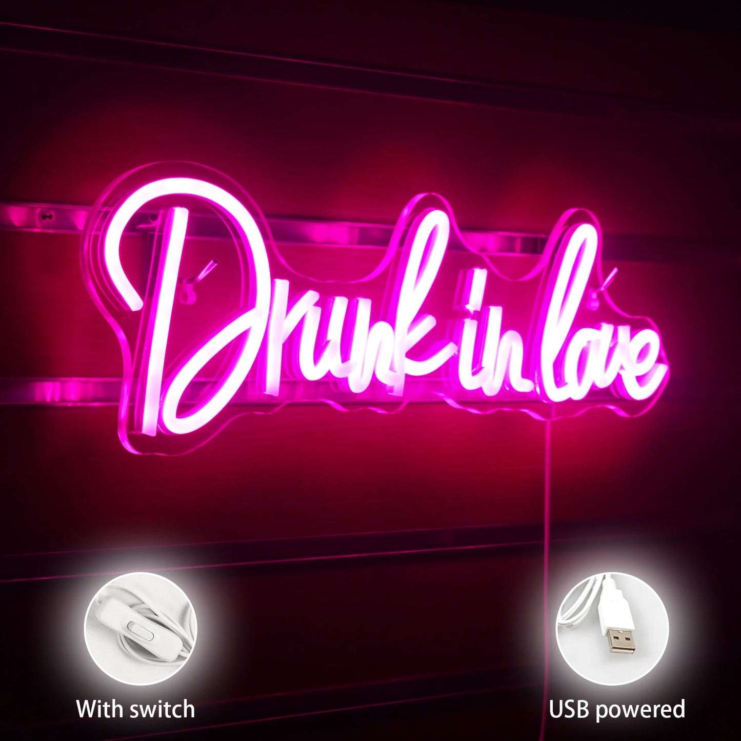 Drunk In Love 5V Mini USB LED Neon Sign - Budget Friendly