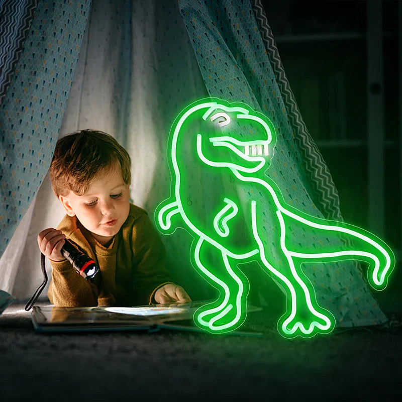 Funny Dinosaurs 5V USB LED Neon Sign - Budget Friendly