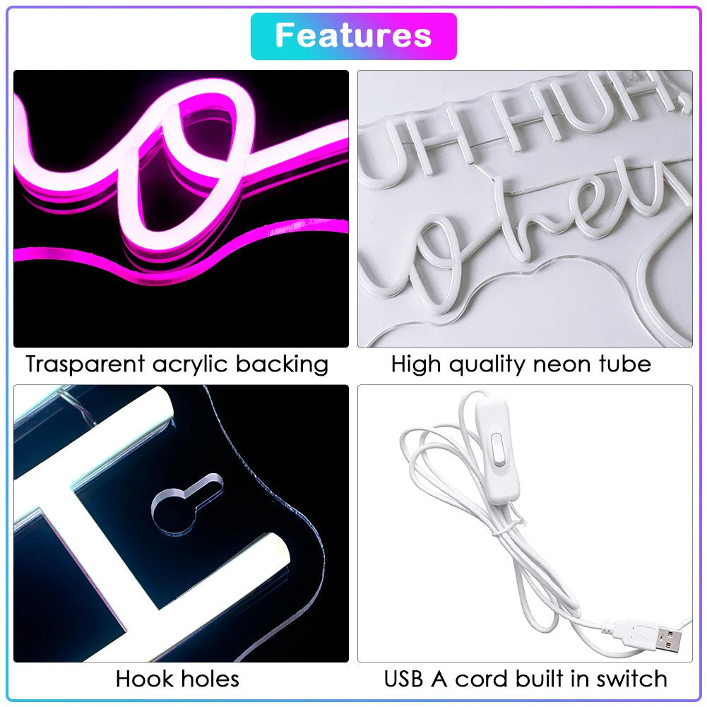 Uh Huh, Honey – LED-neonkyltti (5 V USB)