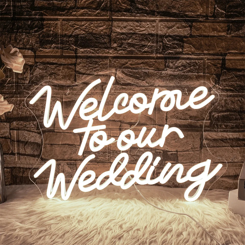 Welcome to our Wedding 5V Mini USB LED Neon Sign - Budget Friendly