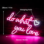 do what you love – Sydän – LED-neonkyltti (5 V USB)