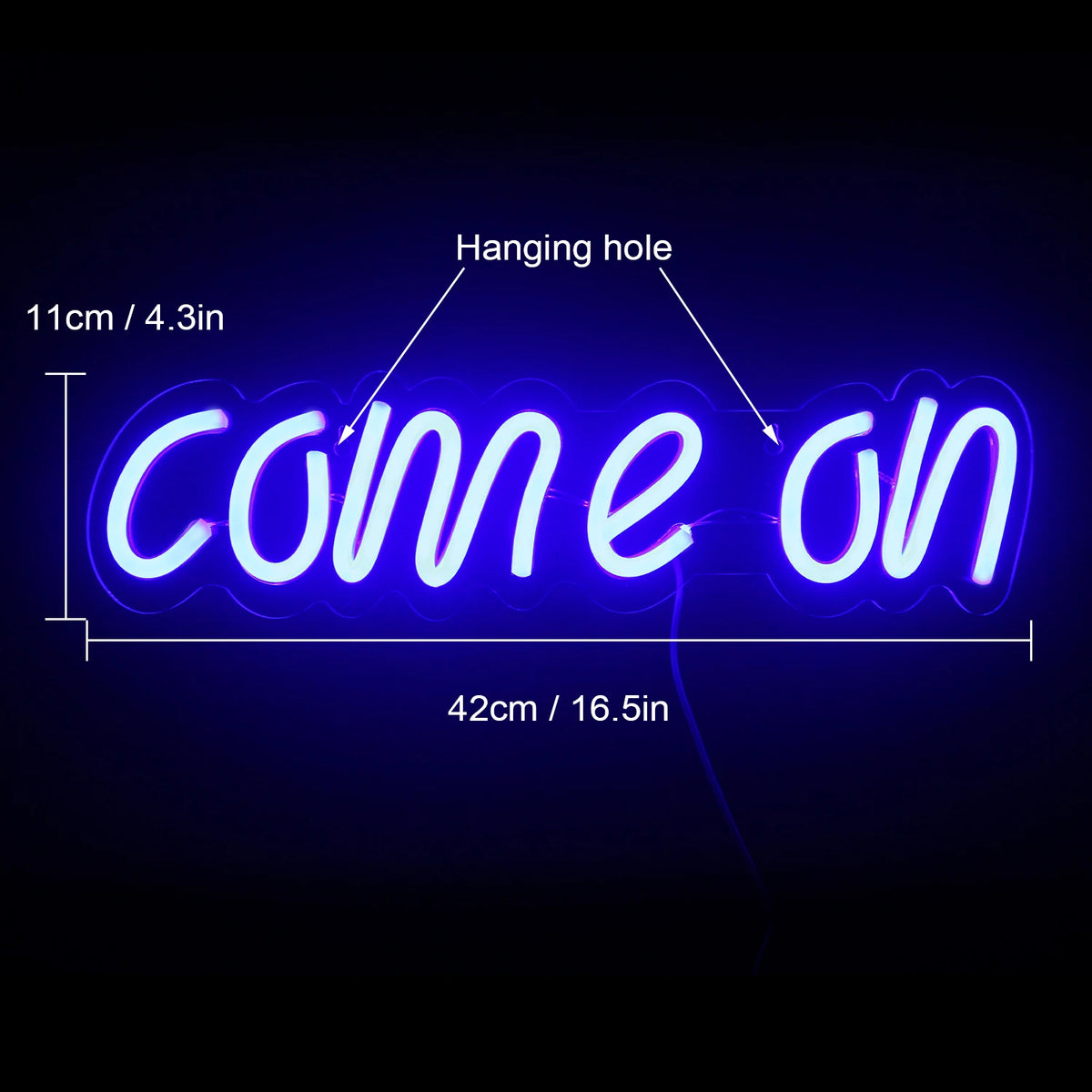 Come On – LED-neonkyltti (5 V USB)