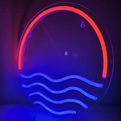 Sunset & Sea 5V Mini USB LED Neon Sign - Budget Friendly