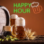 HAPPY HOUR – Oluttuoppi – LED-neonvalomainos (5 V USB)