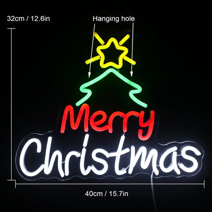 Merry Christmas 5V Mini USB LED Neon Sign - Budget Friendly