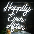 Happily Ever After – Paksu kaunokirjoitustyyli – LED-neonkyltti (5 V USB)