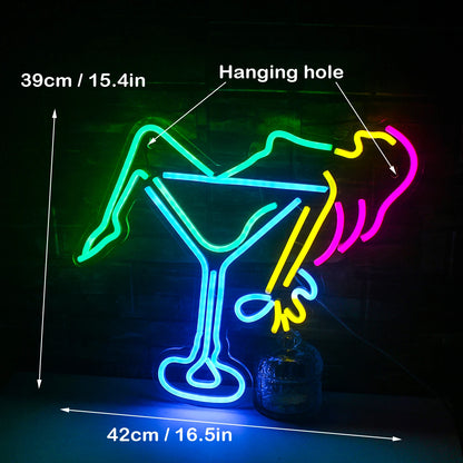 Woman Wine Glass 5V Mini USB LED Neon Sign - Budget Friendly