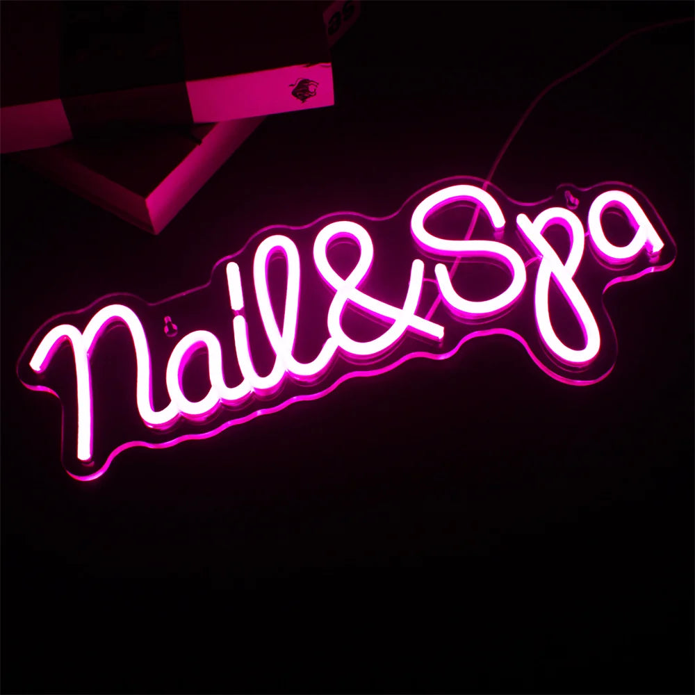 Nail & Spa 5V USB LED Neon Sign - Budget Friendly