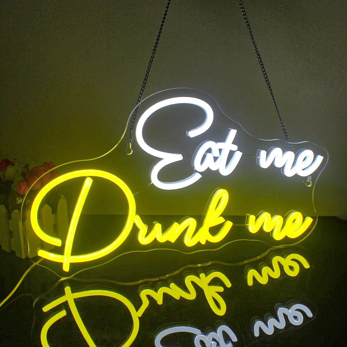Eat Me Drink Me – LED-neonvalomainos (5 V USB)