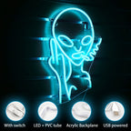 Smoking Alien – LED-neonkyltti (5 V USB)
