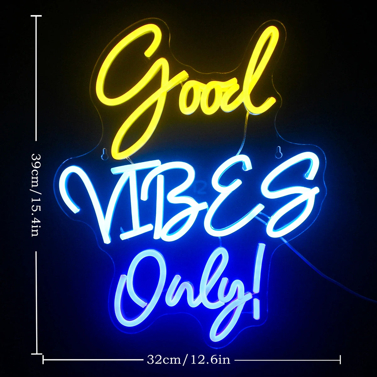 Good Vibes Only – LED-neonkyltti (5 V USB)