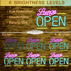 Lounge Open – LED-neonvalomainos (5 V USB)