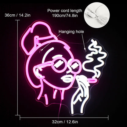 Girl Smoking 5V Mini USB LED Neon Sign - Budget Friendly