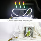 Värikäs kahviaihe – LED-neonvalomainos (5 V USB)