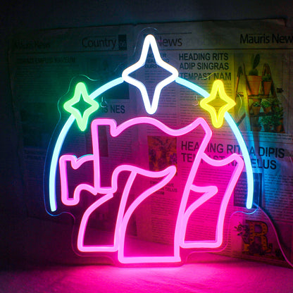 Luck 777 5V Mini USB LED Neon Sign - Budget Friendly