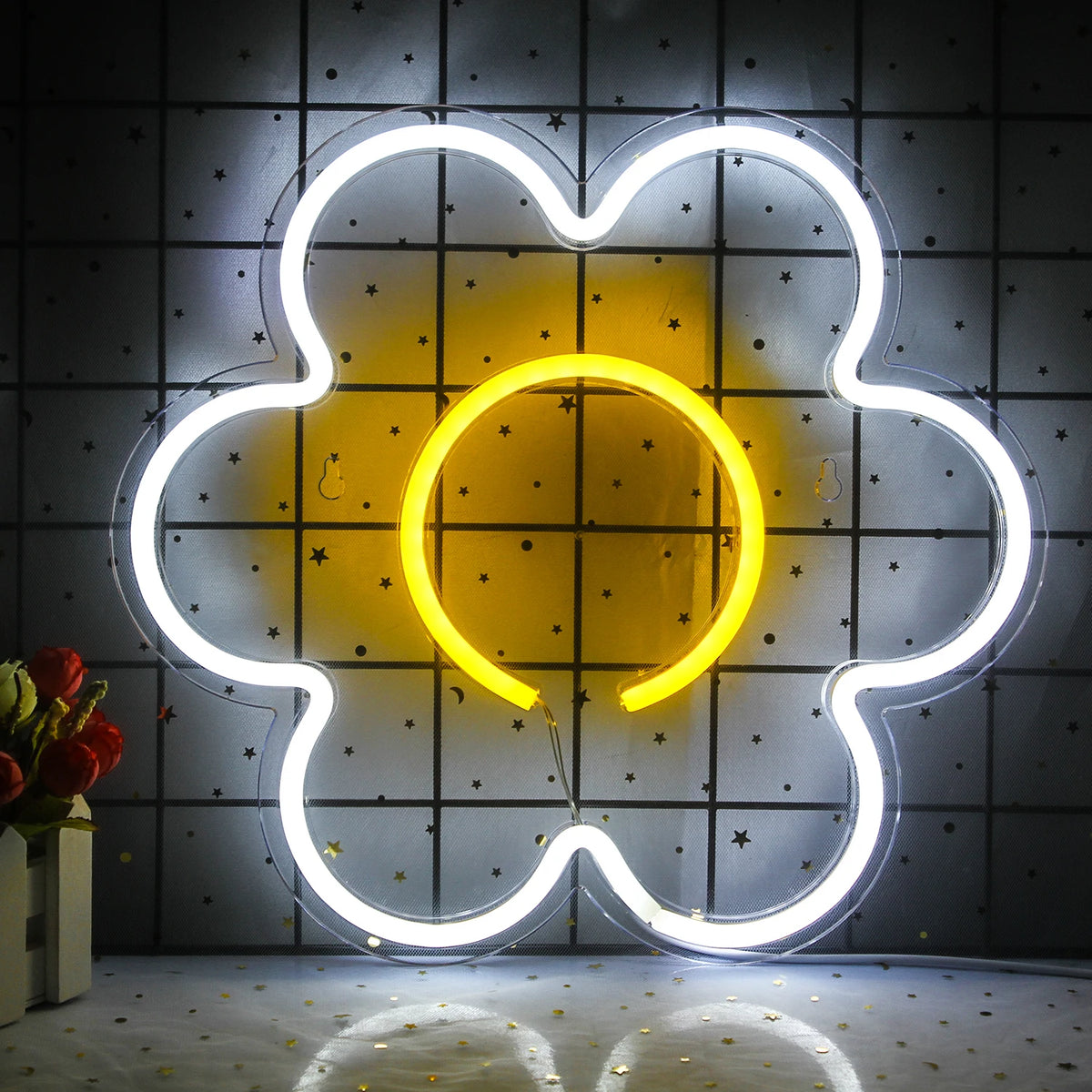 Kukka – LED-neonkyltti (5 V USB)