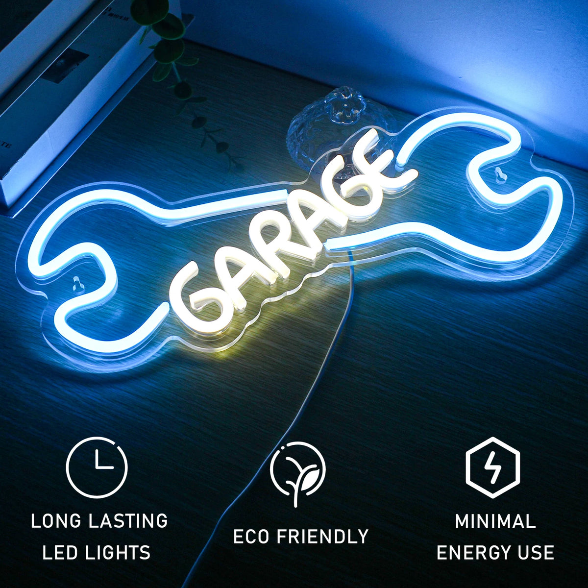 GARAGE – Jakoavain – LED-neonkyltti (5 V USB)