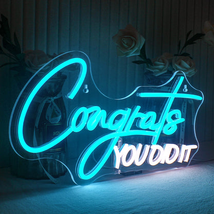 Congrats You Did It 5V Mini USB  LED Neon Sign - Budget-Friendly