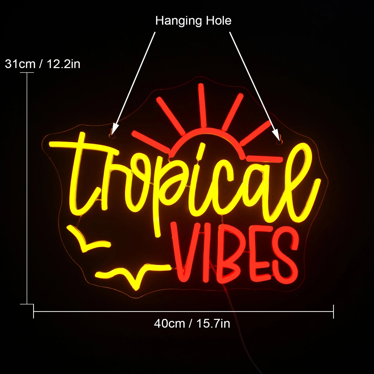 Tropical Vibes 5V USB LED Neon Sign - Budget Friendly