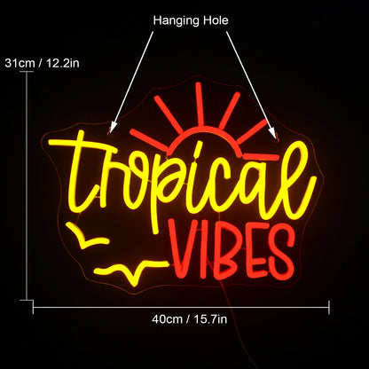 Tropical Vibes 5V USB LED Neon Sign - Budget Friendly