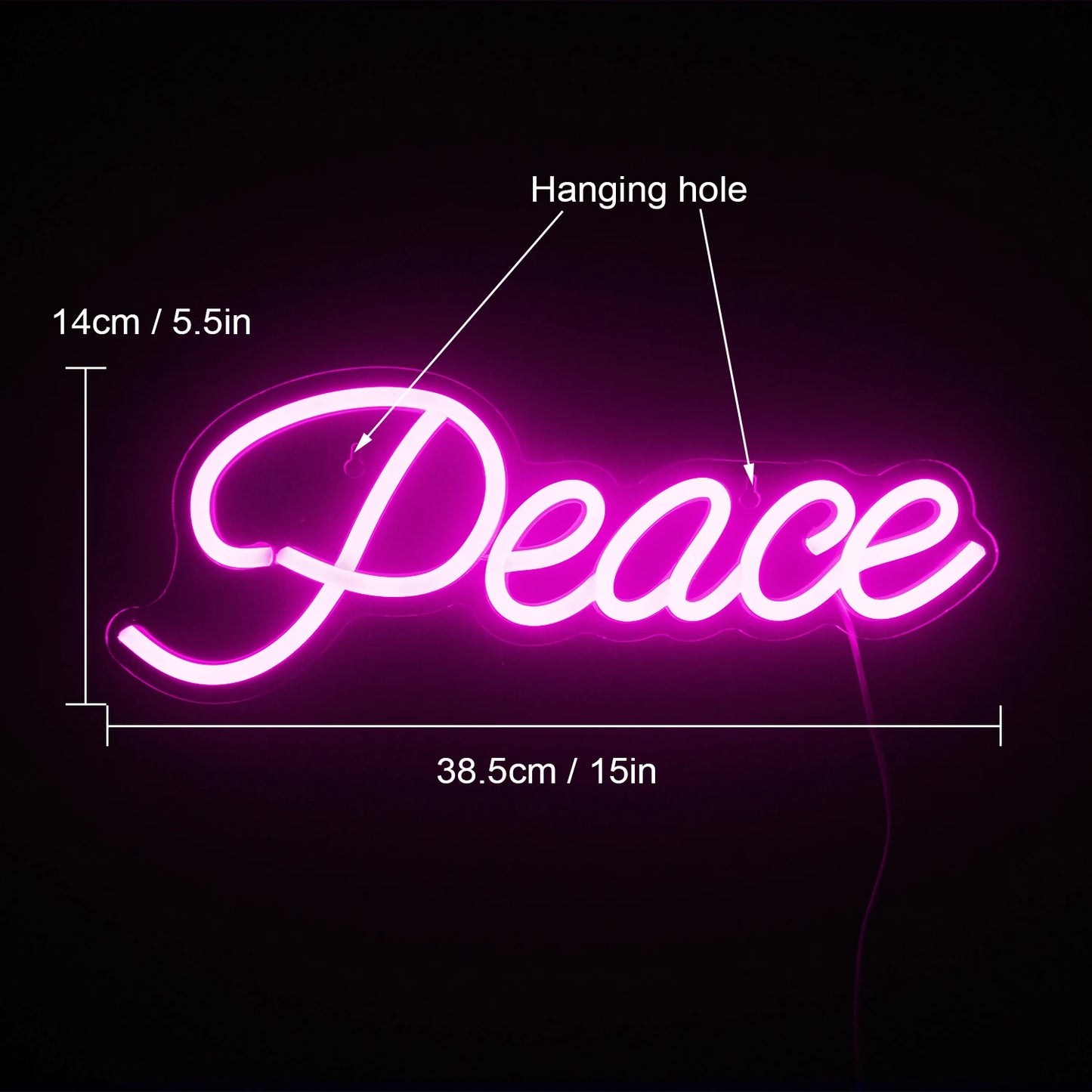 Peace 5V Mini USB LED Neon Sign - Budget Friendly