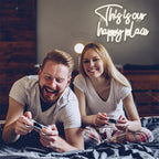 This is our happy place 5V USB LED Neon Sign - Budget Friendly