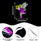Lentävä keiju ja kuu – LED-neonkyltti (5 V USB)