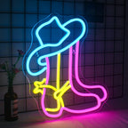 Cowboysaapas – LED-neonkyltti (5 V USB)