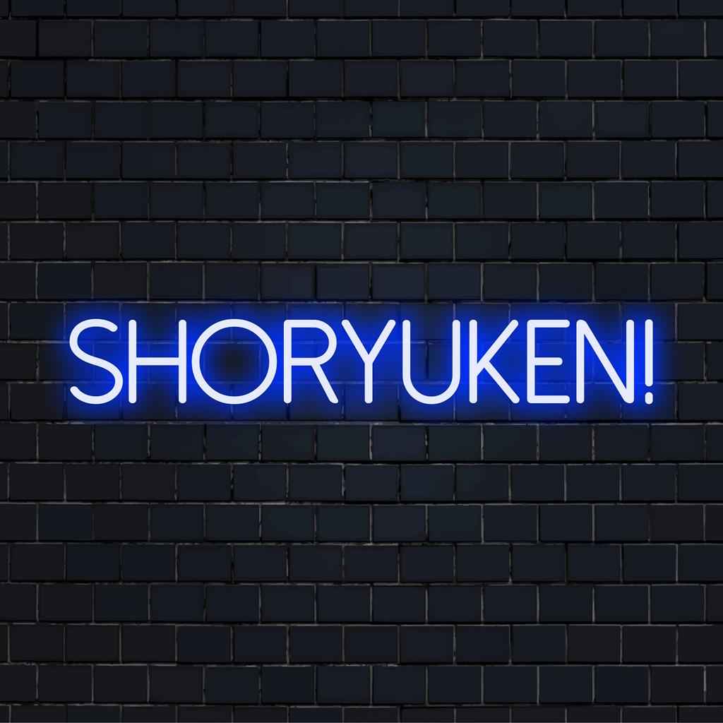 Eloisa Shoryuken! LED-valokuva, täydellinen pelaajille. Lisää sisustukseen persoonallista popkulttuurin tunnelmaa. Neon pelitaide.