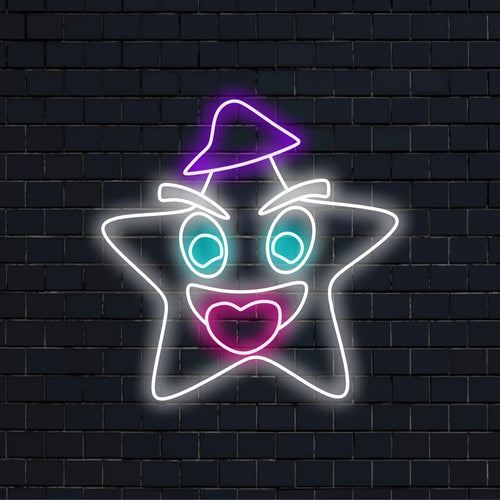 "Starry Night Star Neon Sign" valaisee tilaasi häikäisevän muotoilunsa taivaallisella viehätysvoimalla luoden lumoavaa hehkua lumoavaan tunnelmaan.