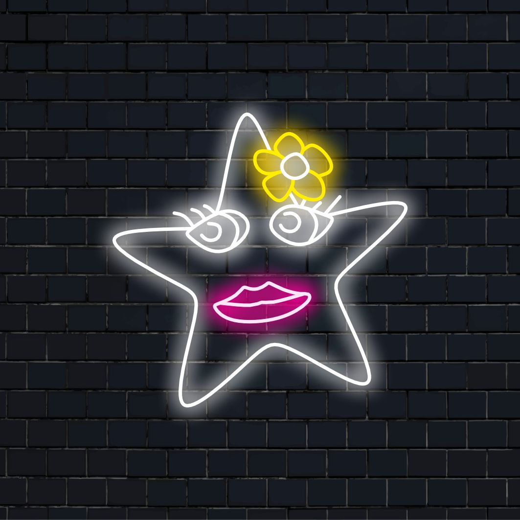 "Starry Night Star Neon Sign" tuo kosmoksen taikuuden loistavalla tähtisuunnittelullaan, luoden lumoavaa hehkua unenomaiseen ja lumoavaan tunnelmaan tilaan.