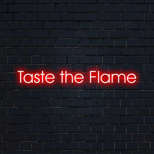 Eloisa mittatilaustyönä valmistettu LED-valokuva Taste The Flame säteilee tulista energiaa, täydellinen dynaamisiin tiloihin.