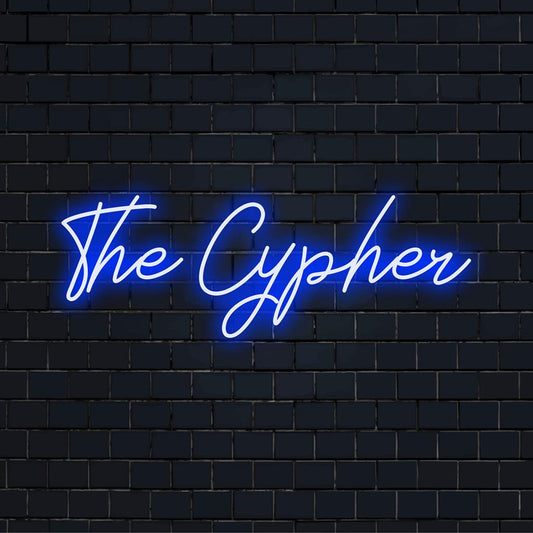 Brighten your space with The Cypher Custom Made LED Neon Sign, a stunning piece of personalized neon decor.