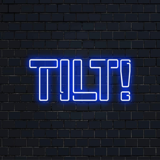 Custom Tilt! LED neon sign glows vibrantly, perfect as unique wall art and personalized neon decor piece.