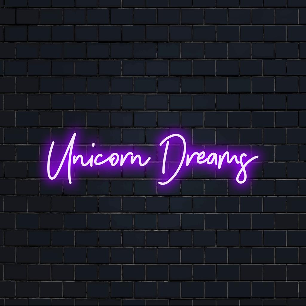 Vibrant Unicorn Dreams LED-valokuva; sisältää mystistä neontaidetta hassuun sisustukseen ��� räätälöity LED-taikakappale.
