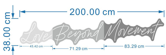 Love Beyond Movement – ​​räätälöity neonkyltti (200 × 38 cm)