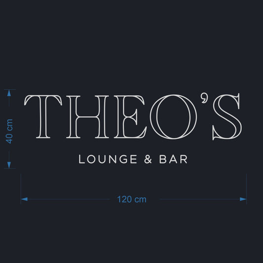 THEO’S Lounge & Bar – Custom LED Neon Sign - 120×40 cm