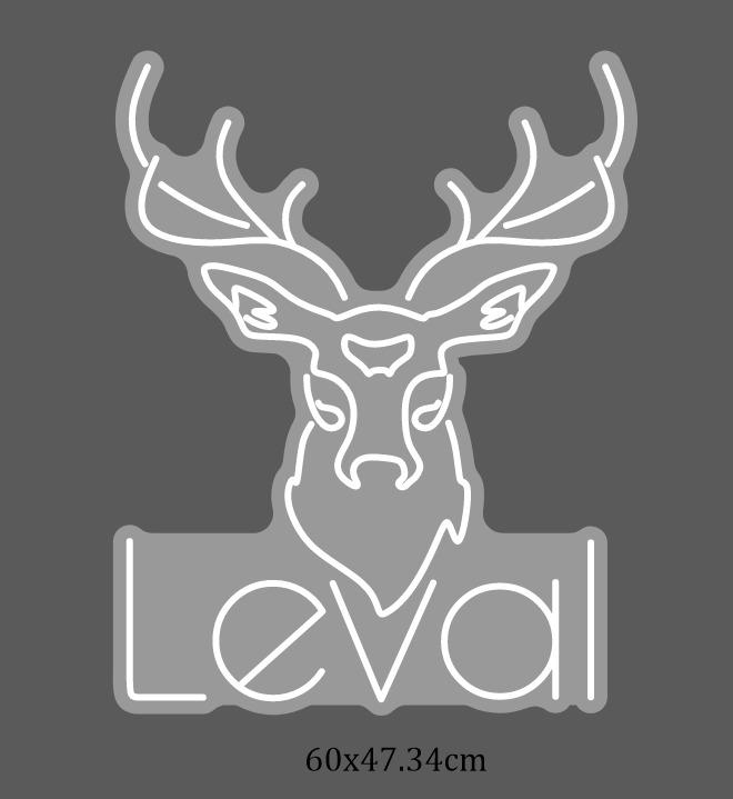 Havainnollinen 60 × 22 cm:n vedos yksilöllisestä neonlogosta