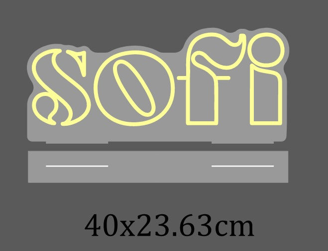 Havainnollistava vedos pienestä 50 × 46 cm:n LED-neonlogosta