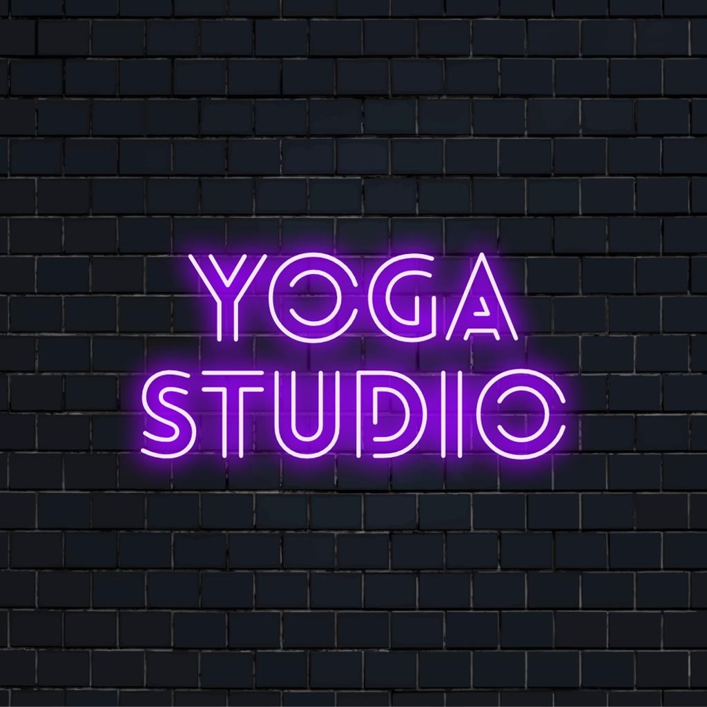 Custom-made LED neon sign for a yoga studio, featuring calming neon glow and personalized design for enhancing tranquil ambiance.