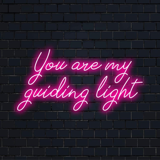 Elävä mukautettu LED-valokyltti, jossa lukee You Are My Guiding Light, täydellinen kohottavaan neonseinätaiteeseen.