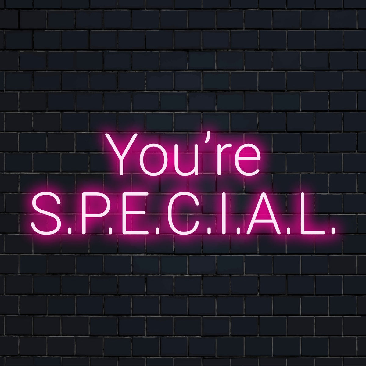 Mukautettu LED-neonkyltti pehmeän vaaleanpunaisella tekstillä, jossa lukee You're Special, täydellinen yksilölliseen neonsisustukseen ja neontaiteen lahjaksi.