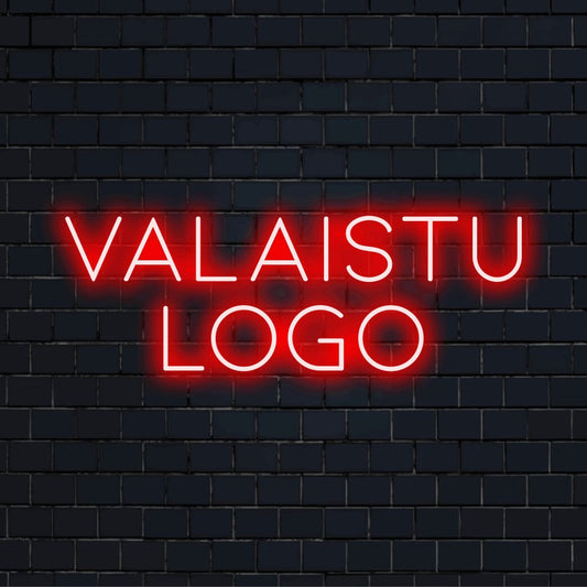 Personoitu LED-logokyltti tekstillä "Valaistu logo"