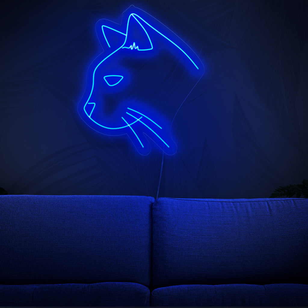 A charming cat neon sign, perfect for animal-themed decor, emanating a vibrant and captivating light.