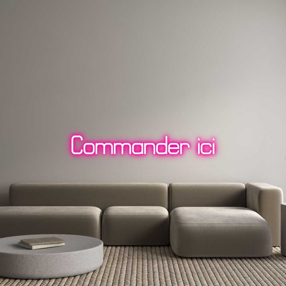 Enseigne au néon personnalisée : Commander ici 