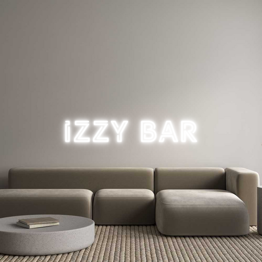 Prilagođeni neonski natpis: Izzy-baari