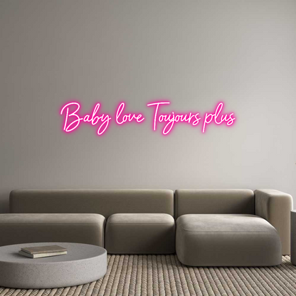Enseigne au néon personnalisée : Baby love Tou...